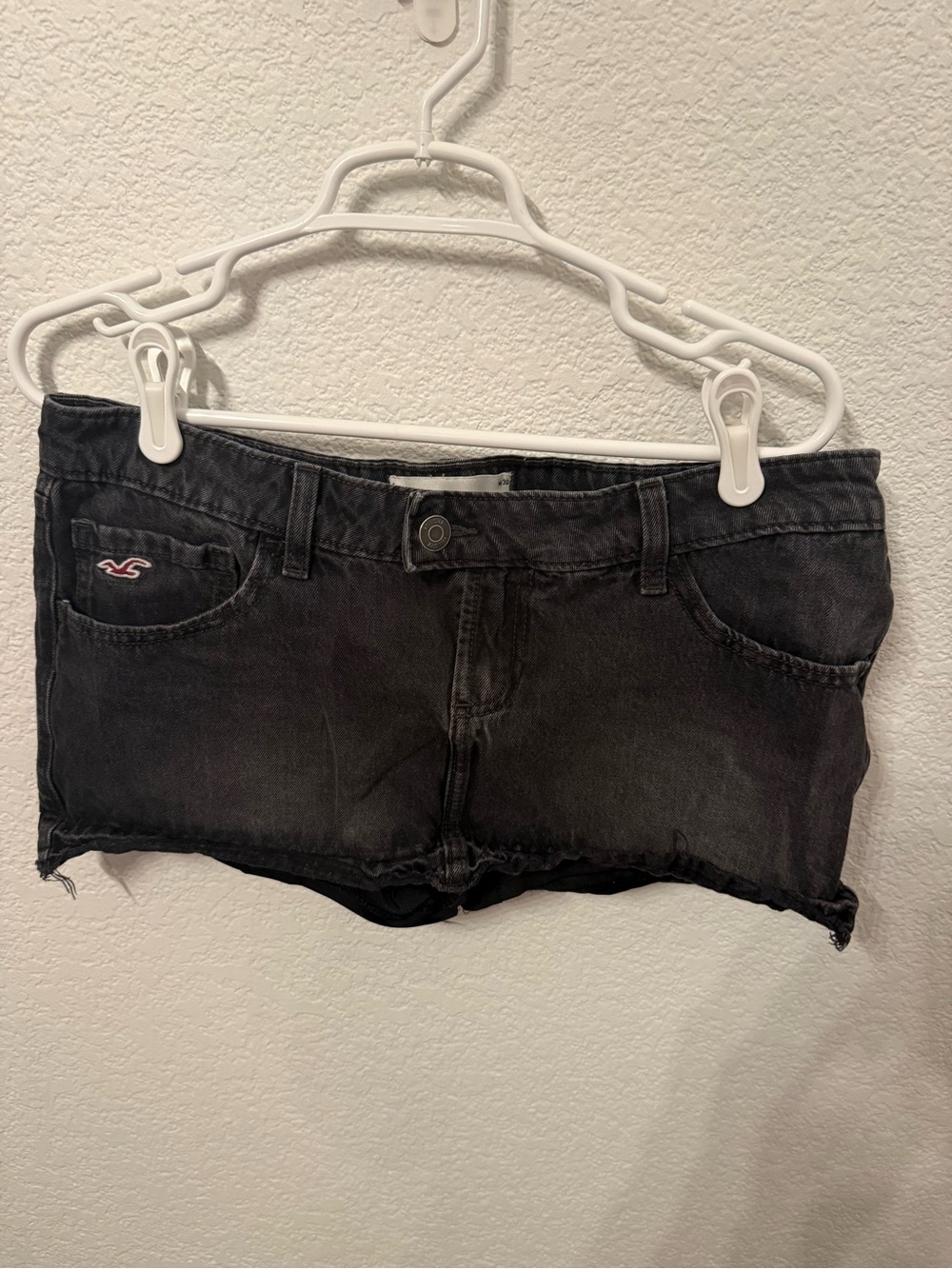 Hollister Denim Skort Women’s SZ10 Black Mini Skirt Built-In Shorts Y2K